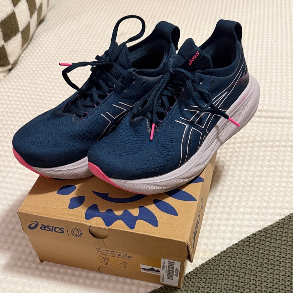 ASICS Women's Blue and Pink Athletic Shoes